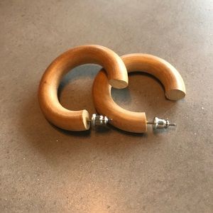 Vintage wooden hoop earrings